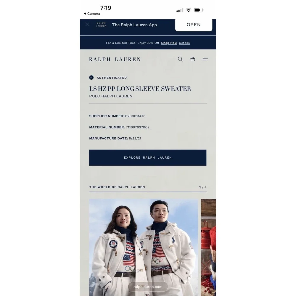 Polo Ralph Lauren pit measures